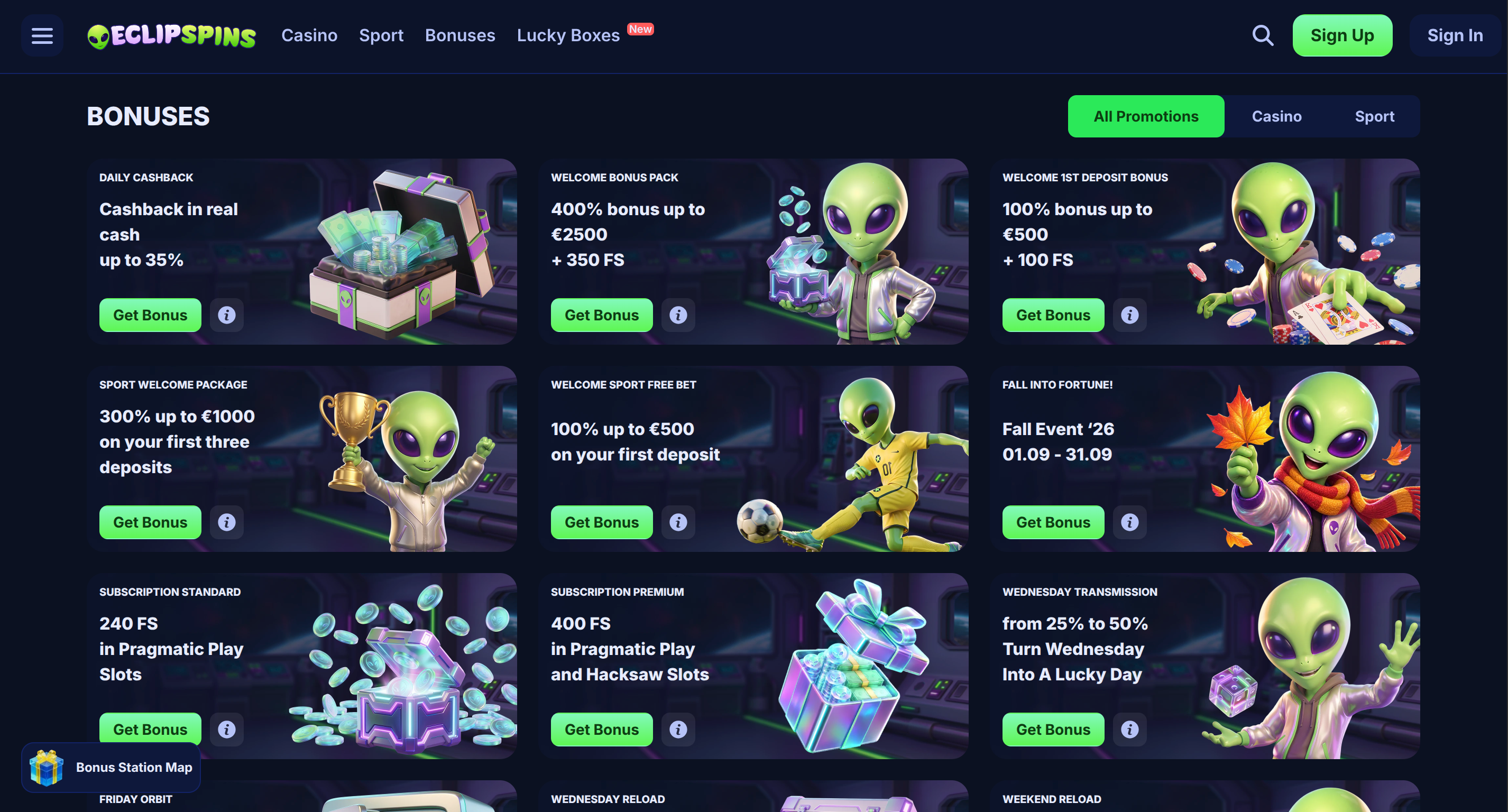 Προσφορές και μπόνους στο Eclipspins Casino
